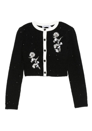 Self-Portrait cropped fited jacket - Black