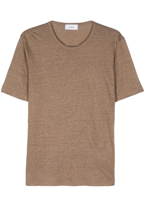 Lardini mélange linen T-shirt - Brown