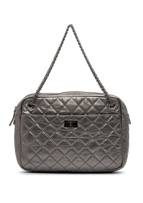 CHANEL Pre-Owned 2008-2009 Large Metallic Quilted Aged Calfskin Reissue Camera Bag crossbody bag - Grey