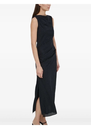 SAMSOE SAMSOE Sahira striped ruched midi dress - Black