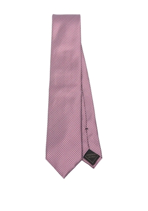 Brioni geometric-pattern silk tie - Red