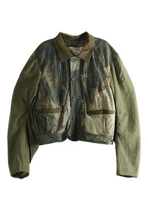 Ziggy Chen buttoned patch-pocket jacket - Green