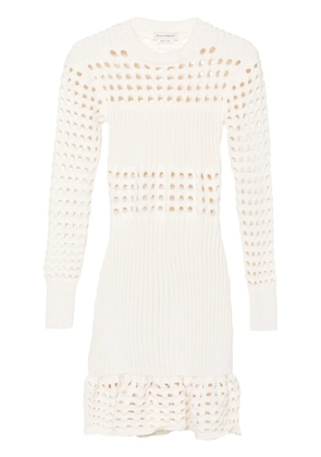 Alexander McQueen knitted mini dress - White
