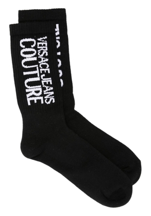 Versace Jeans Couture intarsia-knit logo stretch-cotton socks - Black