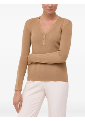 BOSS ribbed V-neck sweater - Neutrals