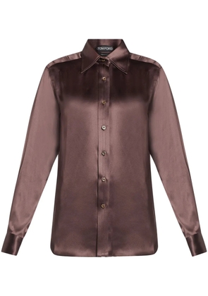 TOM FORD buttoned silk shirt - Brown