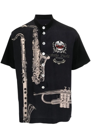 Gianfranco Ferré Pre-Owned 1990s saxophone-print silk shirt - Black