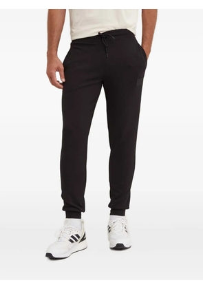 Ea7 Emporio Armani drawstring logo patch trousers - Black