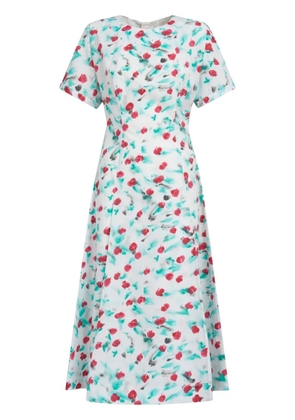 Marni painterly-print cotton midi dress - White