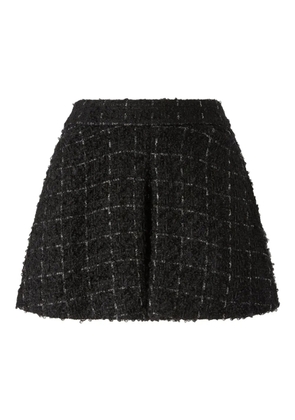 Genny pleated tweed shorts - Black