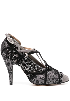 Maison Margiela 70mm Tabi Monster Velvet embellished pumps - Black