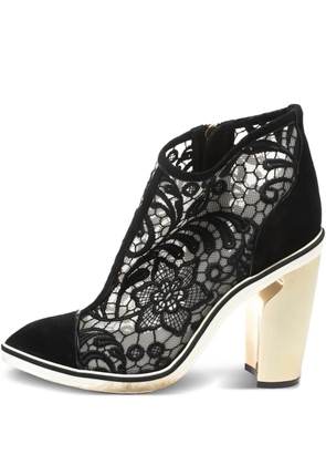 Nicholas Kirkwood Pre-owned 100mm lace-detail ankle boots - Black