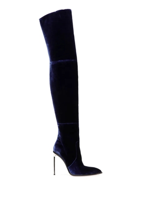 Bally Hedy velvet pointed-toe boots - Blue