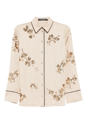 Karl Lagerfeld sequin-embellished button-up blouse - Neutrals