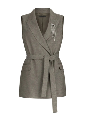 LIU JO chevron brooch waistcoat - Green