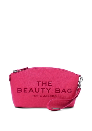 Marc Jacobs embossed logo leather cosmetic bag - Pink