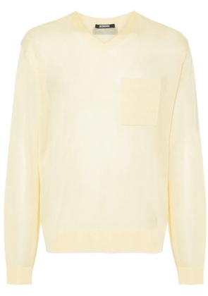 Jacquemus logo-patch sweater - Yellow