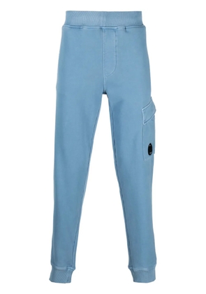 C.P. Company logo-plaque cotton track pants - Blue