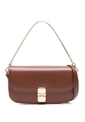 A.P.C. Grace Chaine leather clutch bag - Brown