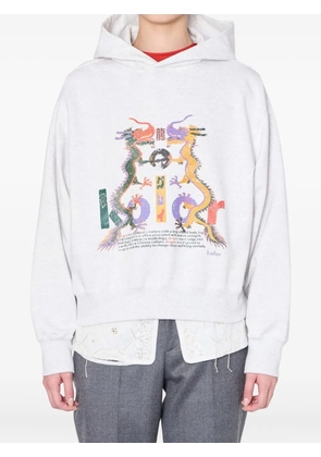 Kolor dragon-print hoodie - White