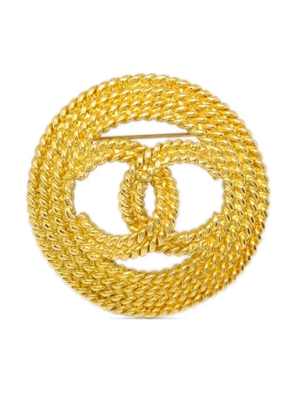 CHANEL Pre-Owned 1993 CC rope-detail brooch - Gold