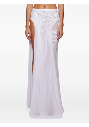 Di Petsa Wetlook draped skirt - White