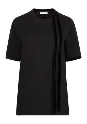 Nina Ricci velvet-trimmed short-sleeves top - Black