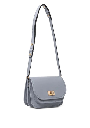Geox Flavrie flap-lock leather crossbody bag - Grey