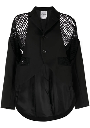 Noir Kei Ninomiya mesh-panelling single-breasted blazer - Black