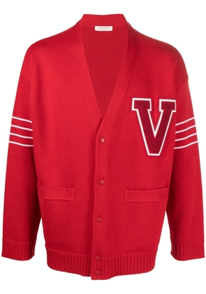 Valentino Garavani VLogo-patch wool cardigan - Red