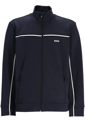 BOSS logo-print zip-up jacket - Blue