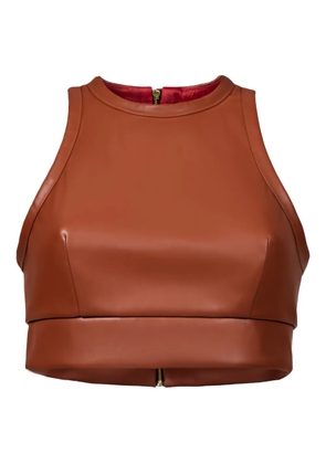 Lika faux-leather top - Brown
