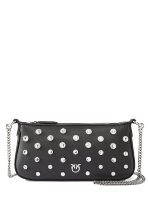 PINKO crystal-embellished chain cross body bag - Black
