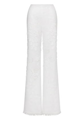 Alberta Ferretti embroidered palazzo pants - White