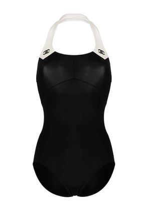 CHANEL Pre-Owned 1990-2000s CC halterneck swimsuit - Black