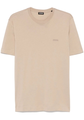 Zegna logo-embroidered T-shirt - Neutrals