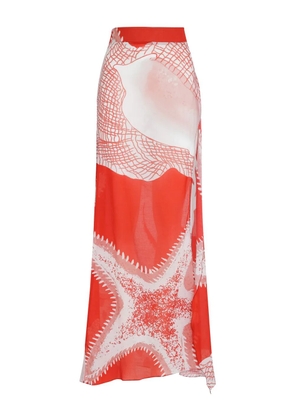 Amir Slama shell-print maxi skirt - Red