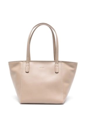 BY FAR Bar leather tote bag - Neutrals