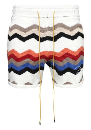 RHUDE Cyril intarsia-knit shorts - White
