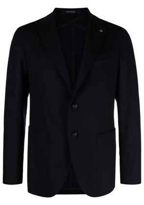 Tagliatore single-breasted wool blend blazer - Blue