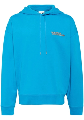 Maison Kitsuné embroidered-logo cotton hoodie - Blue