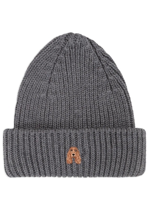 PELO FOUNDATION dog-appliqué beanie - Grey