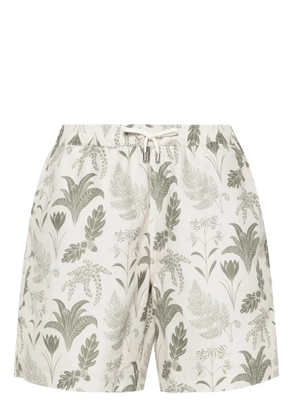 Sunspel leaf-print swim shorts - Neutrals