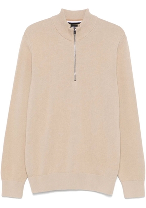 BOSS zipped cotton sweater - Neutrals