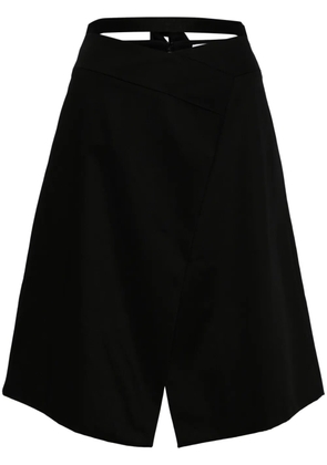 Patou wraparound gabardine midi skirt - Black