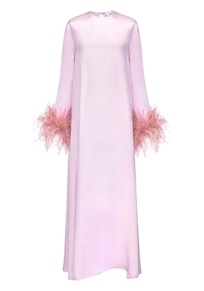 Sleeper Suzi detachable feather-cuffs maxi dress - Pink