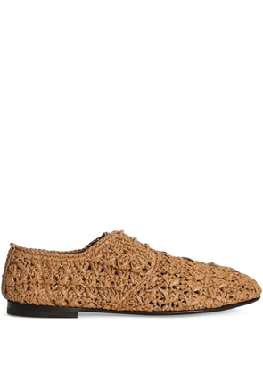 Dolce & Gabbana woven raffia Derby shoes - Brown