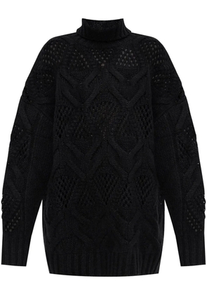 Sportmax diamond-knit maxi jumper - Black