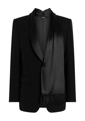 Dolce & Gabbana shawl-lapels fringed-detail blazer - Black