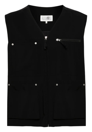 MM6 Maison Margiela multi-pocket zip-up gilet - Black